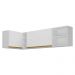 Kit Armário de Cozinha Aéreo Canto 90cm e Aéreo 150cm Veneza Multimóveis MP2149 Branco/Dourado