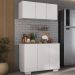 Kit Armário de Cozinha Aéreo e Balcão 3 Portas Multimóveis MP2169 Branco
