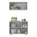 Kit Armário de Cozinha Aéreo e Balcão 3 Portas Multimóveis MP2169 Branco