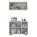 Kit Armário de Cozinha Aéreo e Balcão 3 Portas Multimóveis MP2169 Branco/Natural