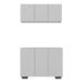 Kit Armário de Cozinha Aéreo e Balcão 3 Portas Multimóveis MP2169 Branco/Preto