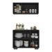 Kit Armário de Cozinha Aéreo e Balcão 3 Portas Multimóveis MP2169 Preto