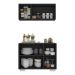 Kit Armário de Cozinha Aéreo e Balcão 3 Portas Multimóveis MP2169 Preto/Branco