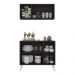 Kit Armário de Cozinha Aéreo e Balcão 3 Portas Retrô Multimóveis MP2168 Preto/Branco