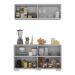 Kit Armário de Cozinha Aéreo e Balcão 4 Portas Multimóveis MP2171 Branco