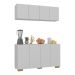 Kit Armário de Cozinha Aéreo e Balcão 4 Portas Multimóveis MP2171 Branco/Natural