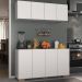 Kit Armário de Cozinha Aéreo e Balcão 4 Portas Multimóveis MP2171 Branco/Natural