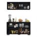 Kit Armário de Cozinha Aéreo e Balcão 4 Portas Multimóveis MP2171 Preto