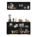 Kit Armário de Cozinha Aéreo e Balcão 4 Portas Multimóveis MP2171 Preto/Branco