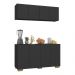Kit Armário de Cozinha Aéreo e Balcão 4 Portas Multimóveis MP2171 Preto/Natural