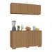 Kit Armário de Cozinha Aéreo e Balcão 4 Portas Multimóveis MP2171 Rustic/Natural