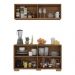 Kit Armário de Cozinha Aéreo e Balcão 4 Portas Multimóveis MP2171 Rustic/Natural