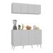 Kit Armário de Cozinha Aéreo e Balcão 4 Portas Retrô Multimóveis MP2170 Branco