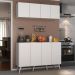 Kit Armário de Cozinha Aéreo e Balcão 4 Portas Retrô Multimóveis MP2170 Branco