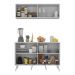 Kit Armário de Cozinha Aéreo e Balcão 4 Portas Retrô Multimóveis MP2170 Branco