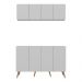 Kit Armário de Cozinha Aéreo e Balcão 4 Portas Retrô Multimóveis MP2170 Branco/Natural