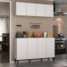 Kit Armário de Cozinha Aéreo e Balcão 4 Portas Retrô Multimóveis MP2170 Branco/Preto