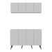 Kit Armário de Cozinha Aéreo e Balcão 4 Portas Retrô Multimóveis MP2170 Branco/Preto
