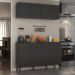 Kit Armário de Cozinha Aéreo e Balcão 4 Portas Retrô Multimóveis MP2170 Preto
