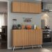 Kit Armário de Cozinha Aéreo e Balcão 4 Portas Retrô Multimóveis MP2170 Rustic/Branco