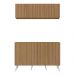 Kit Armário de Cozinha Aéreo e Balcão 4 Portas Retrô Multimóveis MP2170 Rustic/Branco
