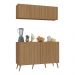 Kit Armário de Cozinha Aéreo e Balcão 4 Portas Retrô Multimóveis MP2170 Rustic/Natural