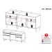 Kit Armário de Cozinha Balcão para Cooktop 70cm e Gabinete Pia 120cm Veneza Multimóveis MP2160 Branco/Dourado