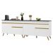 Kit Armário de Cozinha Gabinete Pia 120cm Veneza Multimóveis MP2159 Branco/Dourado