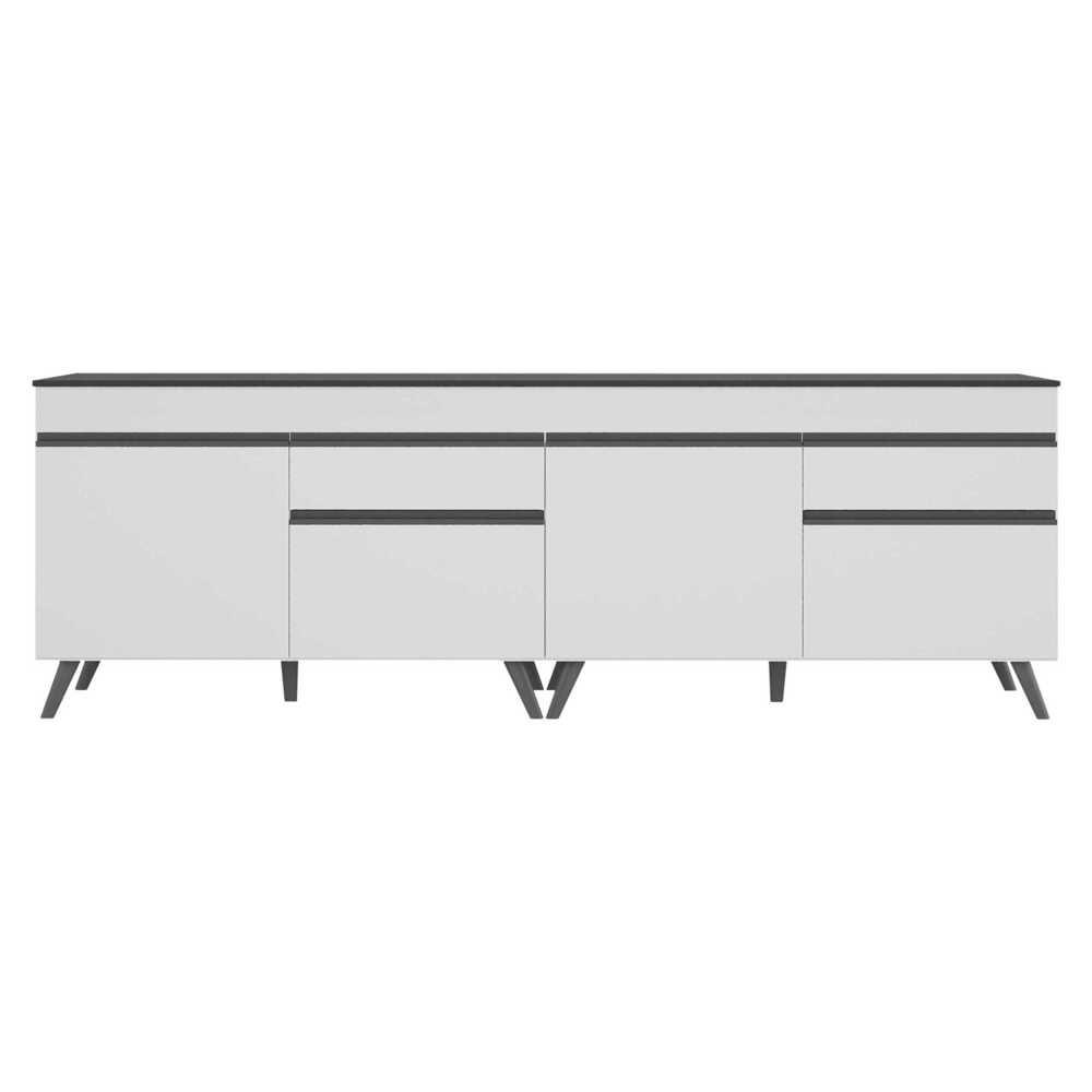 Kit Armário de Cozinha Gabinete Pia 120cm Veneza Multimóveis MP2159 Branco/Preto