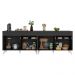 Kit Armário de Cozinha Gabinete Pia 120cm Veneza Multimóveis MP2159 Preto/Branco