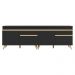 Kit Armário de Cozinha Gabinete Pia 120cm Veneza Multimóveis MP2159 Preto/Dourado