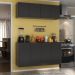 Kit Armário de Cozinha e Aparador 4 Portas Multimóveis MP2162 Preto