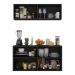 Kit Armário de Cozinha e Aparador 4 Portas Multimóveis MP2162 Preto