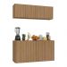 Kit Armário de Cozinha e Aparador 4 Portas Multimóveis MP2162 Rustic