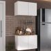 Kit Armário de Cozinha e Balcão 2 Portas Multimóveis MP2163 Branco