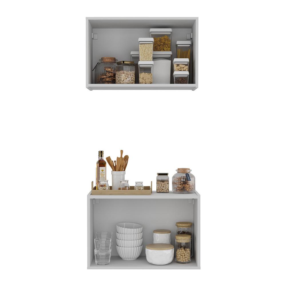 Kit Armário de Cozinha e Balcão 2 Portas Multimóveis MP2163 Branco