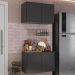 Kit Armário de Cozinha e Balcão 2 Portas Multimóveis MP2163 Preto