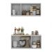 Kit Armário de Cozinha e Balcão 3 Portas Multimóveis MP2164 Branco