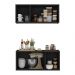 Kit Armário de Cozinha e Balcão 3 Portas Multimóveis MP2164 Preto