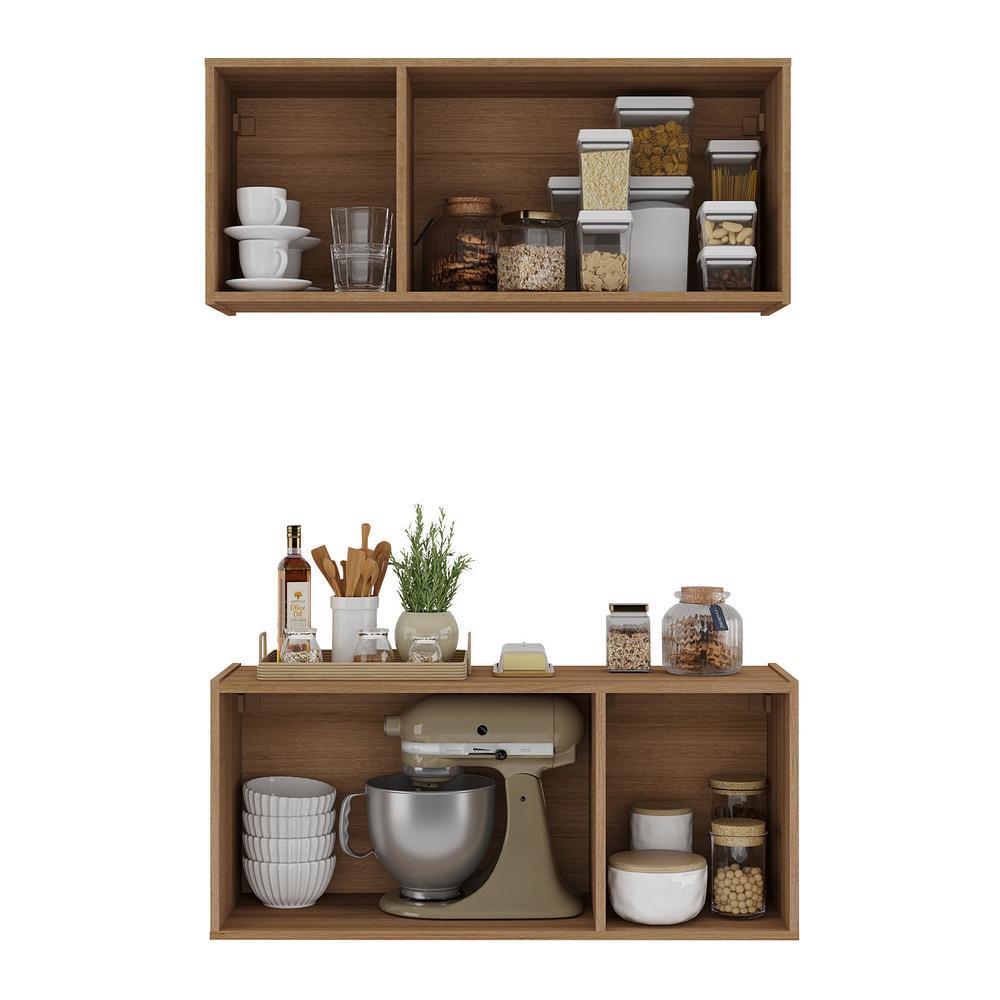 Kit Armário de Cozinha e Balcão 3 Portas Multimóveis MP2164 Rustic