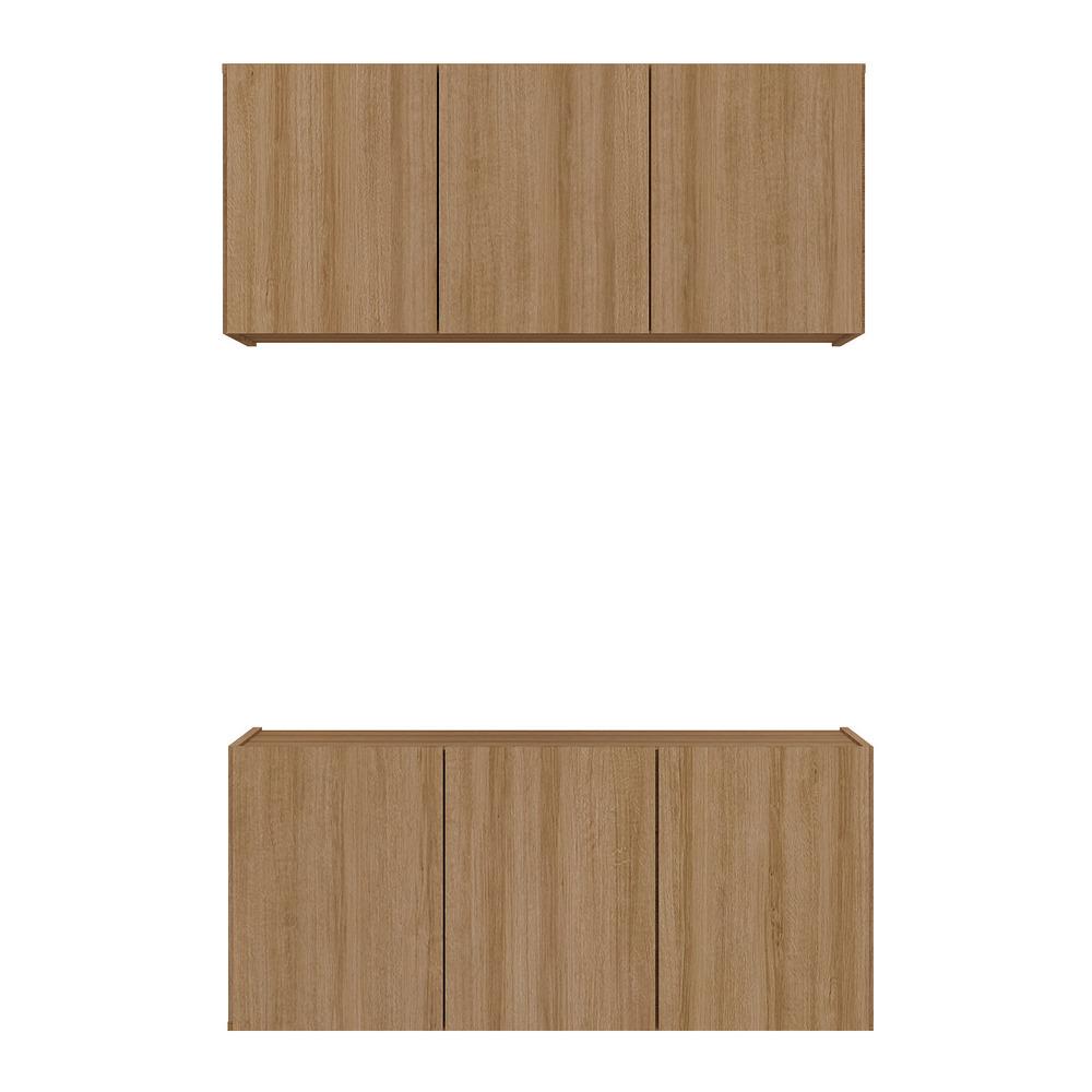 Kit Armário de Cozinha e Balcão 3 Portas Multimóveis MP2164 Rustic