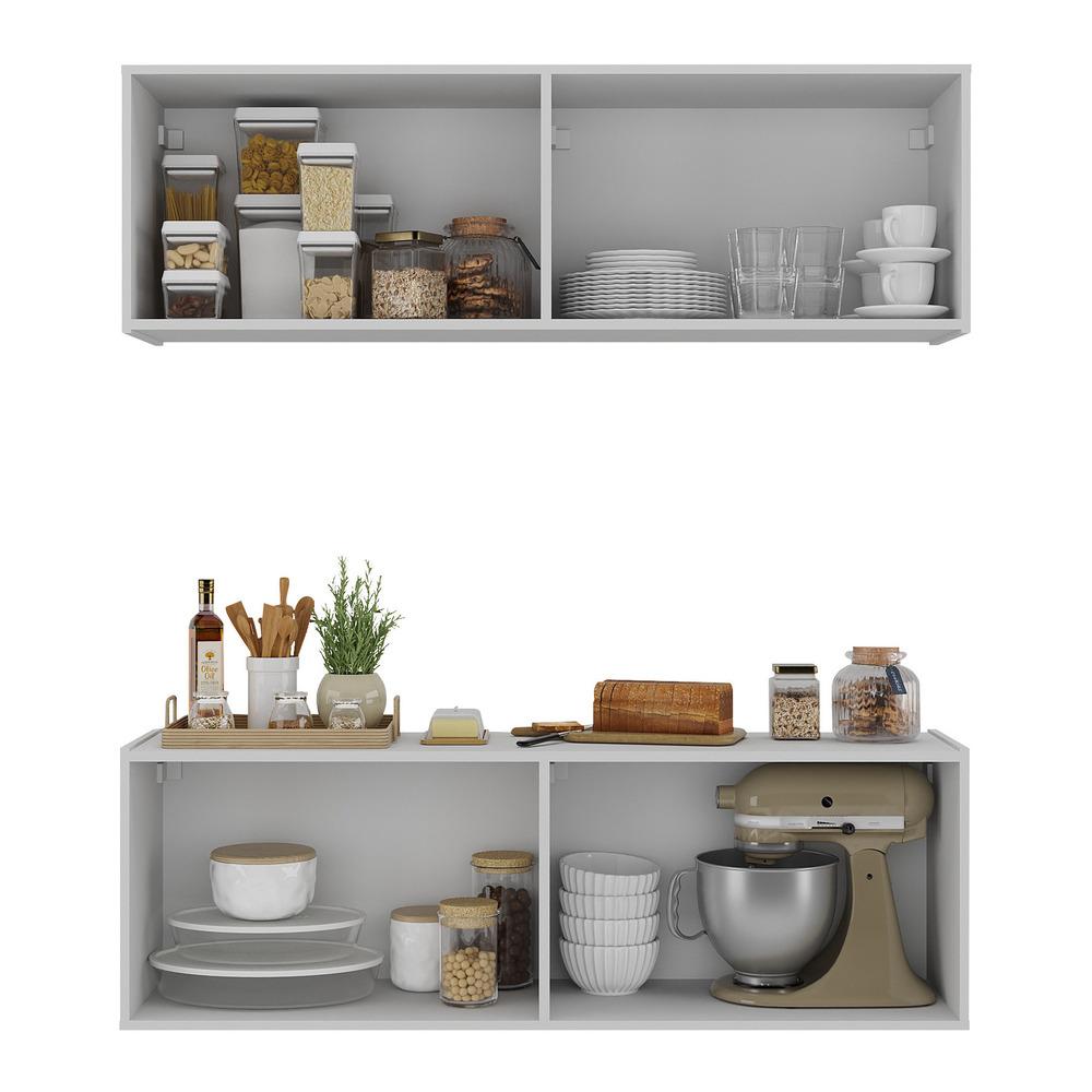 Kit Armário de Cozinha e Balcão 4 Portas Multimóveis MP2161 Branco