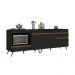 Kit Balcão Cozinha para Cooktop/Forno 105cm e Balcão 120cm Veneza Multimóveis MP2289 Preto/Dourado