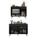 Kit Balcão Cozinha para Cooktop/Forno 105cm e Balcão 120cm Veneza Multimóveis MP2289 Preto/Dourado