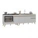 Kit Balcão Cozinha para Cooktop/Forno 105cm e Gabinete Pia 150cm Retrô Veneza Multimóveis MP2288 Branco/Dourado