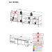 Kit Balcão Cozinha para Cooktop/Forno 105cm e Gabinete Pia 150cm Retrô Veneza Multimóveis MP2288 Branco/Dourado