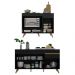 Kit Balcão Cozinha para Cooktop/Forno 105cm e Gabinete Pia 150cm Retrô Veneza Multimóveis MP2288 Preto/Dourado