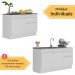 Kit Balcão de Cozinha para Pia 150cm e Balcão 120cm Veneza Multimóveis MP2286 Branco
