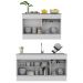 Kit Balcão de Cozinha para Pia 150cm e Balcão 120cm Veneza Multimóveis MP2286 Branco