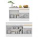 Kit Balcão de Cozinha para Pia 150cm e Balcão 120cm Veneza Multimóveis MP2286 Branco/Dourado